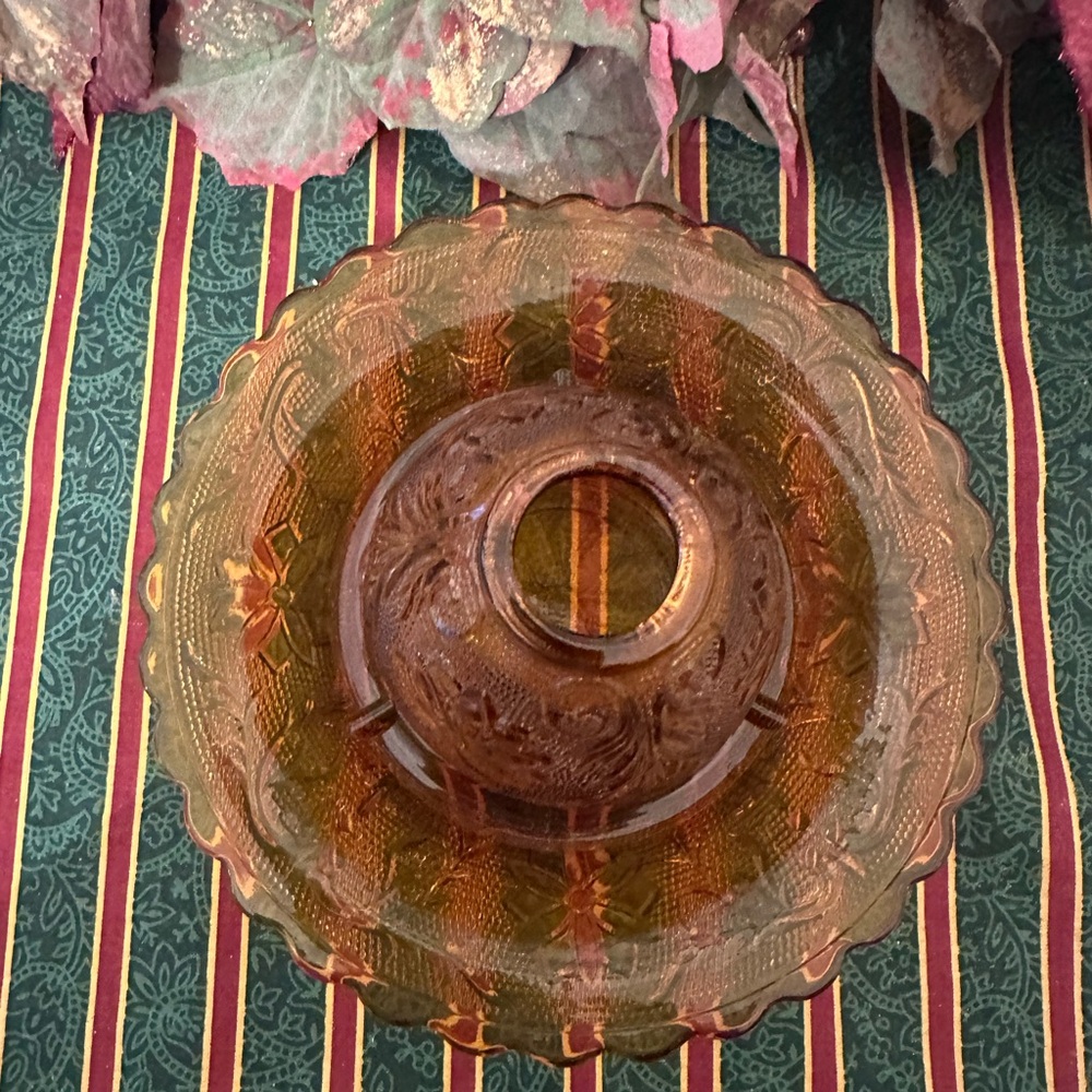 Tiara Amber Glass Candle Holder Set - Picture 4 of 6